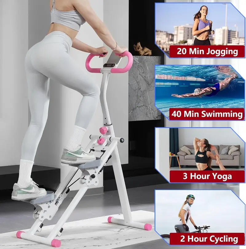 Stair Stepper with Handlebar for Home Exercise - 300 LBS Capacity Compact Stair Climber, Full-Body Cardio Workout Machine, Portable Fitness Equipment