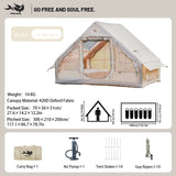 Khaki 6.3㎡ upgraded double door inflatable tent