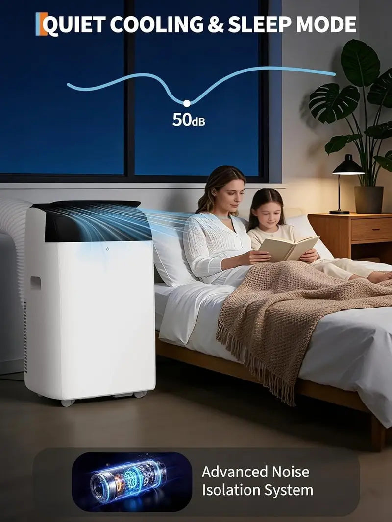 14,000 BTU Portable Air Conditioner, Cools up to 750 Sq.Ft, 3-in-1 Quiet Room AC Unit with Dehumidifier & Fan, Remote Control, 24H Timer & Window Kit for Bedroom, Home, Office