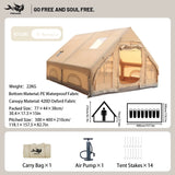 Khaki 12㎡ upgraded double door inflatable tent