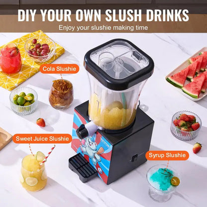 Slushy Machine for Home, 34oz Countertop Margarita & Frozen Drink Maker, Food-Grade Slushie Machine for DIY Smoothies, Cocktails & Kids Parties