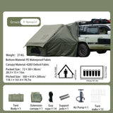 Green 6㎡+ 6.3㎡ double door inflatable tent with awning