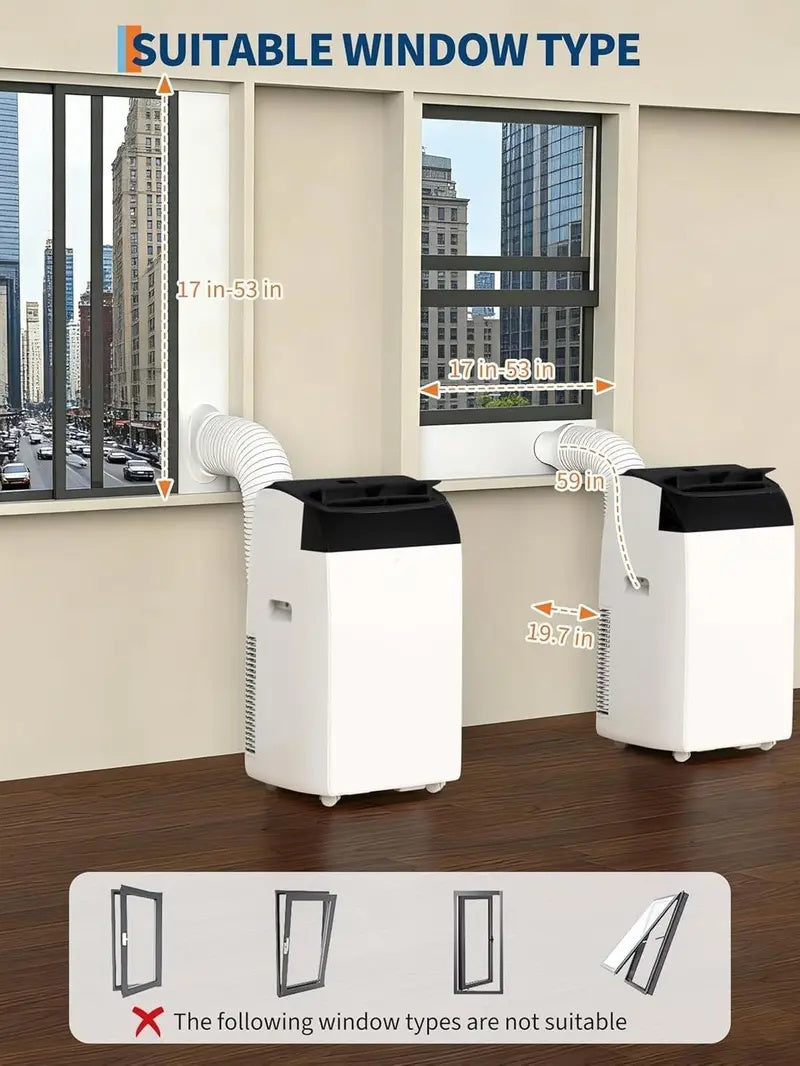 14,000 BTU Portable Air Conditioner, Cools up to 750 Sq.Ft, 3-in-1 Quiet Room AC Unit with Dehumidifier & Fan, Remote Control, 24H Timer & Window Kit for Bedroom, Home, Office