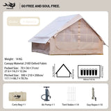 Khaki 6.3㎡ simple single-door tent (no sky vent)