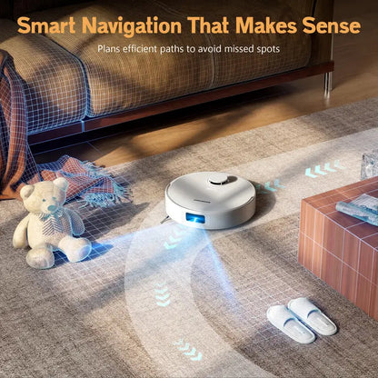 Robot Vacuum and Mop Combo, 8000Pa Strong Suction, All-in-One Base Station with Self-Emptying & Auto Mop Washing Drying, Tangle-Free, Smart Obstacle Avoidance, Ideal for Pet Hair, Hard Floors (8L Base)