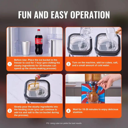 Slushy Machine for Home, 34oz Countertop Margarita & Frozen Drink Maker, Food-Grade Slushie Machine for DIY Smoothies, Cocktails & Kids Parties