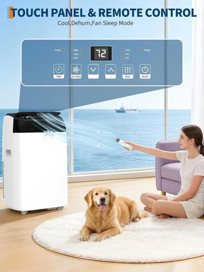 14,000 BTU Portable Air Conditioner, Cools up to 750 Sq.Ft, 3-in-1 Quiet Room AC Unit with Dehumidifier & Fan, Remote Control, 24H Timer & Window Kit for Bedroom, Home, Office