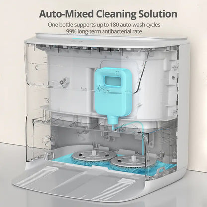Robot Vacuum and Mop Combo, 8000Pa Strong Suction, All-in-One Base Station with Self-Emptying & Auto Mop Washing Drying, Tangle-Free, Smart Obstacle Avoidance, Ideal for Pet Hair, Hard Floors (8L Base)