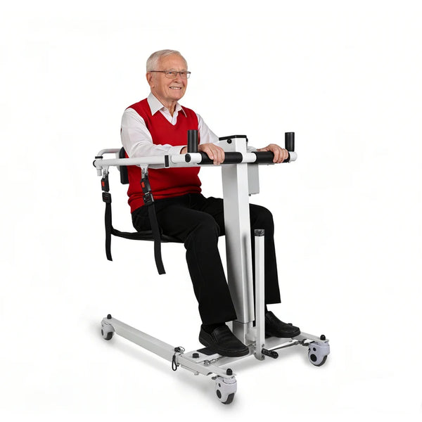 Certified Renewed - Electric Patient Lift for Elderly & Seniors, Portable Folding Transfer Chair for Home Use, Safely Transfer from Bed to Chair, Toilet, Car & Bathroom