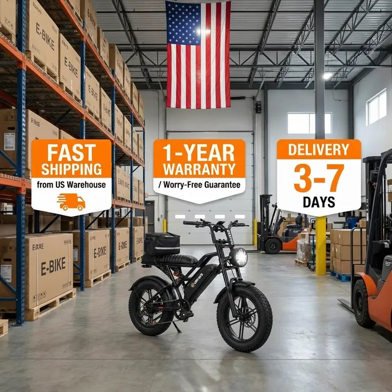 Adult Fat Tire Electric Bike, 16" All-Terrain Puncture-Resistant E-Bike with 1500W Peak Motor, 48V 13Ah Battery, Dual Suspension, 60-Mile Range, 28 MPH Max Speed, Commuting & Camping