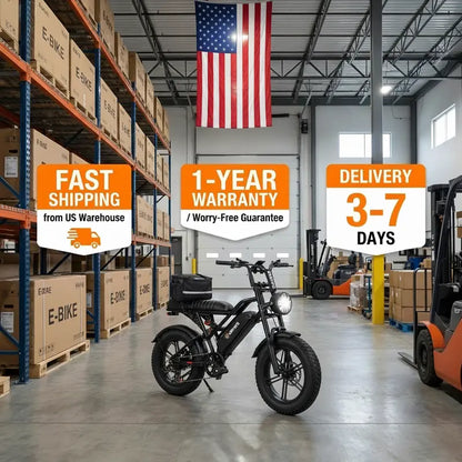 Adult Fat Tire Electric Bike, 16" All-Terrain Puncture-Resistant E-Bike with 1500W Peak Motor, 48V 13Ah Battery, Dual Suspension, 60-Mile Range, 28 MPH Max Speed, Commuting & Camping