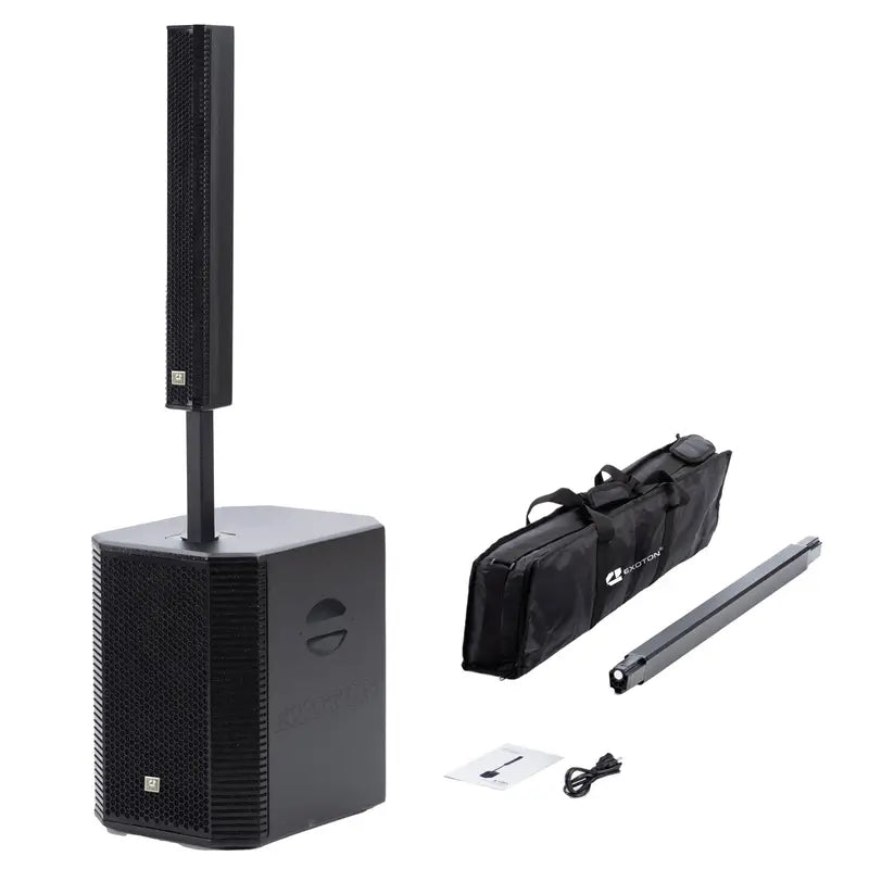 2000W Portable Line Array Column Speaker System – 15" Powered Subwoofer with Built-in DSP, Bluetooth Streaming, XLR Inputs & Carry Bag