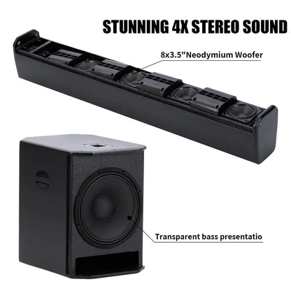 2000W Portable Line Array Column Speaker System – 15" Powered Subwoofer with Built-in DSP, Bluetooth Streaming, XLR Inputs & Carry Bag