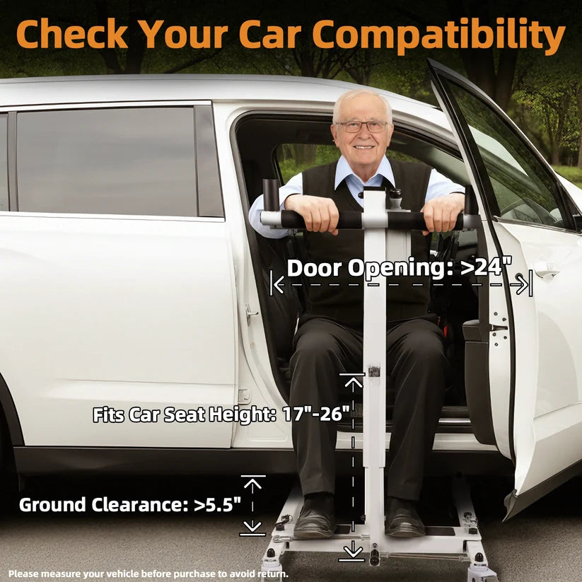 Certified Renewed - Electric Patient Lift for Elderly & Seniors, Portable Folding Transfer Chair for Home Use, Safely Transfer from Bed to Chair, Toilet, Car & Bathroom