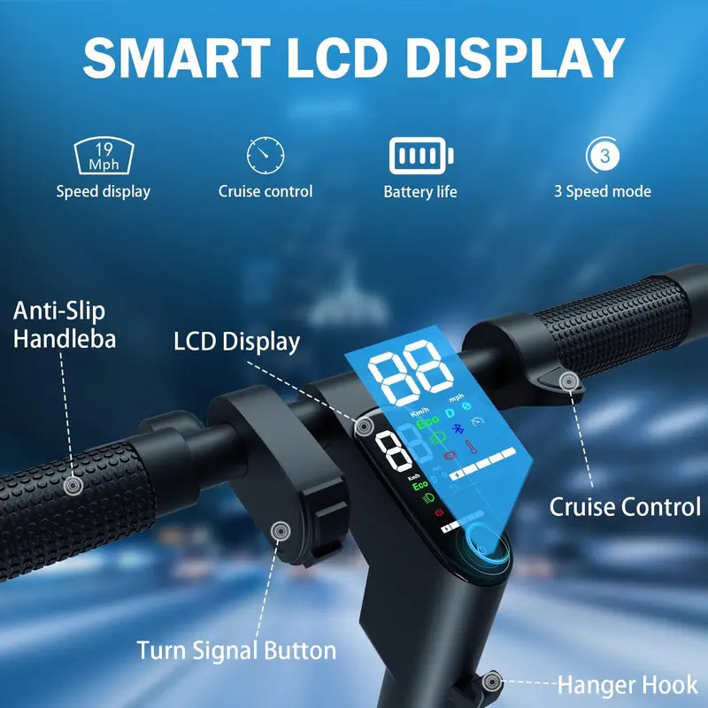 500W Electric Scooter with 10 Tires - 19 MPH & 20 Miles Range Adult & Teen Folding Commuter Scooter, Dual Brakes and Smart APP