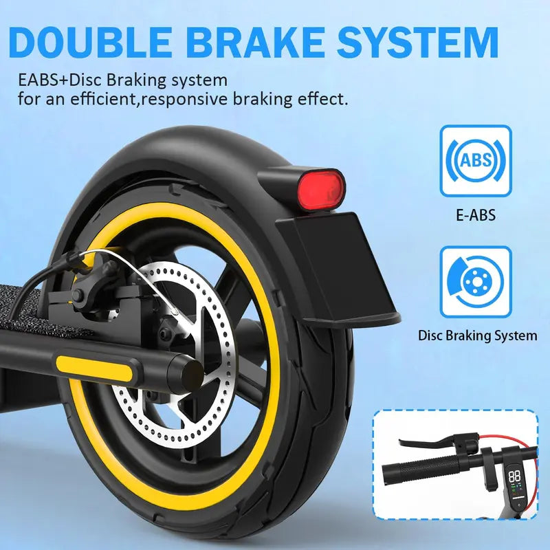 500W Electric Scooter with 10 Tires - 19 MPH & 20 Miles Range Adult & Teen Folding Commuter Scooter, Dual Brakes and Smart APP