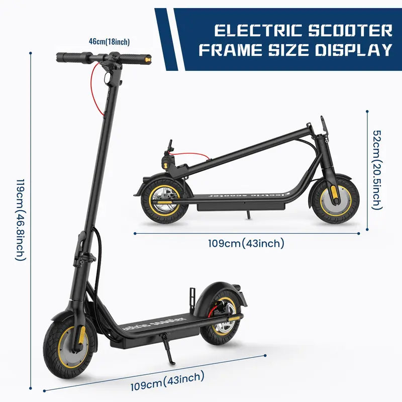 500W Electric Scooter with 10 Tires - 19 MPH & 20 Miles Range Adult & Teen Folding Commuter Scooter, Dual Brakes and Smart APP