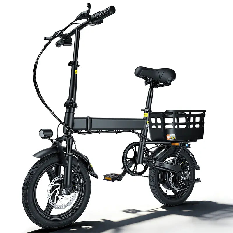 Adult Folding Electric Bike, 14 Compact Foldable Ebike with 500W Motor, 18 MPH Max Speed, 30 Mile Range, 12Ah Battery, 3 Riding Modes, UL & GCC Certified City Commuter