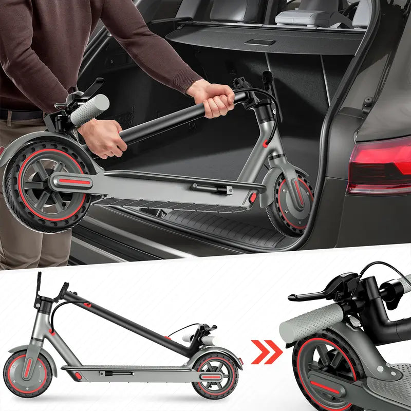Adult & Teen Electric Scooter - 350W Motor, 19 MPH Top Speed, 22 Miles Long Range, 8.5 Solid Tires, Portable Folding Commuter E-Scooter with Smart APP, Dual Brakes, 264 lbs Max Load