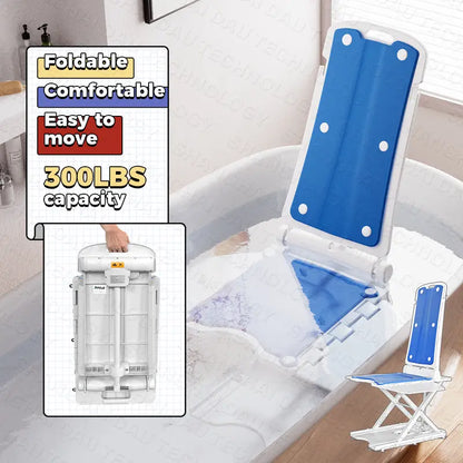 Electric Floor Lift for Elderly Falls - IPX8 Waterproof Bath Lift and Chair Assist, 308 LBS Capacity, Wireless Rechargeable & Foldable Emergency Fall Recovery Device for Seniors & Disabled