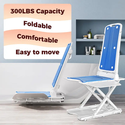 Electric Floor Lift for Elderly Falls - IPX8 Waterproof Bath Lift and Chair Assist, 308 LBS Capacity, Wireless Rechargeable & Foldable Emergency Fall Recovery Device for Seniors & Disabled