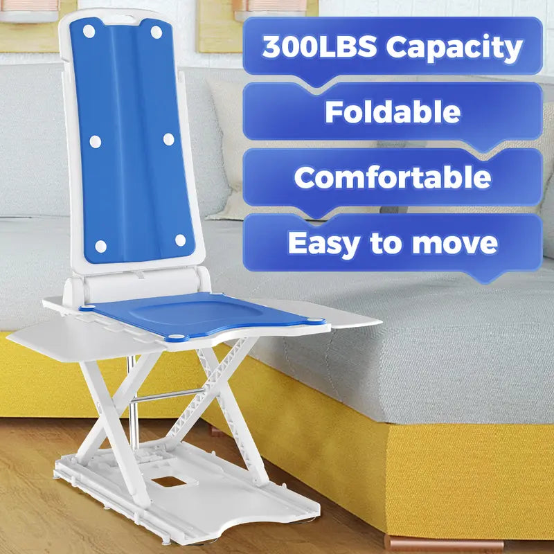 Electric Floor Lift for Elderly Falls - IPX8 Waterproof Bath Lift and Chair Assist, 308 LBS Capacity, Wireless Rechargeable & Foldable Emergency Fall Recovery Device for Seniors & Disabled