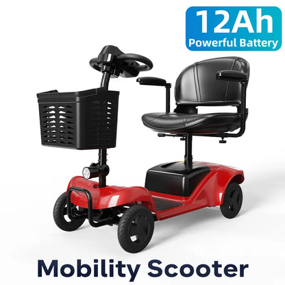 Foldable Mobility Scooter for Seniors, 300 lbs Cap., 300W Motor, Quick-Assembly, Rotating Seat
