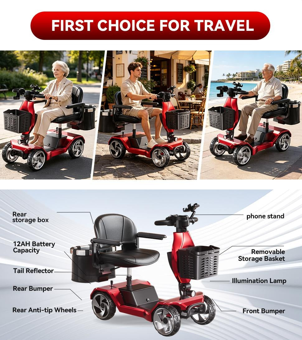 Foldable Motorized Commuter Scooter for Adults Dual 250W hub motors (500W total)