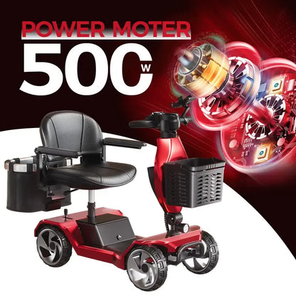 Foldable Motorized Commuter Scooter for Adults Dual 250W hub motors (500W total)