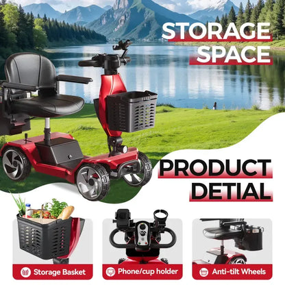 Foldable Motorized Commuter Scooter for Adults Dual 250W hub motors (500W total)