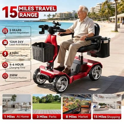 Foldable Motorized Commuter Scooter for Adults Dual 250W hub motors (500W total)