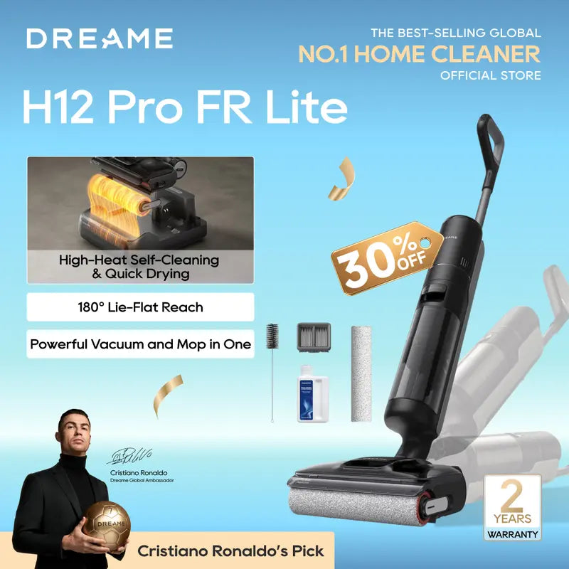H12 Pro FlexReach Lite Cordless Wet Dry Vacuum Cleaner – Smart Floor Washer & Mop for Hard Floors with Edge-to-Edge Cleaning & Hot Air Drying