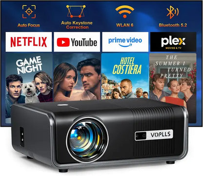 Netflix Certified Native 1080P Smart LCD Projector – 600 ANSI Lumens with Dual Auto Focus, Auto Keystone, WiFi 6, Bluetooth 5.0 & Dolby Audio