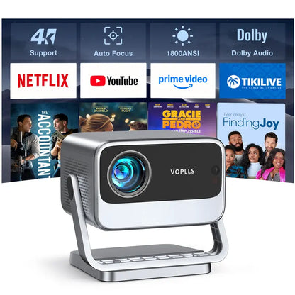 Netflix Certified Native 1080P Smart LCD Projector – 600 ANSI Lumens with Dual Auto Focus, Auto Keystone, WiFi 6, Bluetooth 5.0 & Dolby Audio