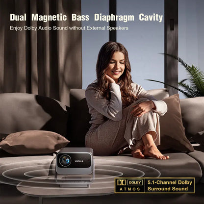 Netflix Certified Native 1080P Smart LCD Projector – 600 ANSI Lumens with Dual Auto Focus, Auto Keystone, WiFi 6, Bluetooth 5.0 & Dolby Audio
