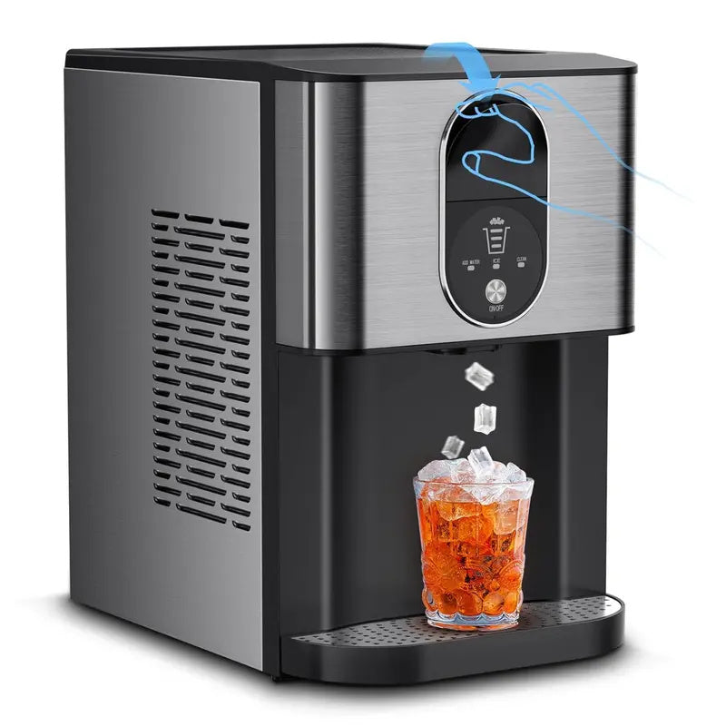 Nugget Ice Maker Countertop, 44lbsDay Pebble Ice Machine with 3.3lbs Storage, 15 Mins Quick Freeze, Self-Cleaning Chewable Sonic Ice Maker for Home Bar, Cocktails & Iced Coffee