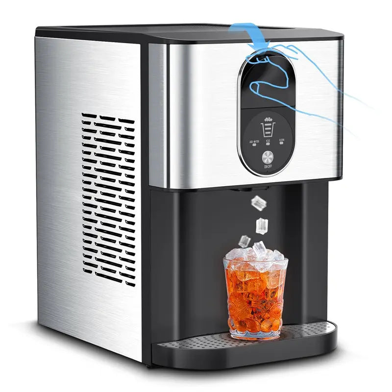 Nugget Ice Maker Countertop, 44lbsDay Pebble Ice Machine with 3.3lbs Storage, 15 Mins Quick Freeze, Self-Cleaning Chewable Sonic Ice Maker for Home Bar, Cocktails & Iced Coffee