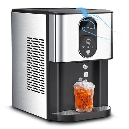 Nugget Ice Maker Countertop, 44lbsDay Pebble Ice Machine with 3.3lbs Storage, 15 Mins Quick Freeze, Self-Cleaning Chewable Sonic Ice Maker for Home Bar, Cocktails & Iced Coffee
