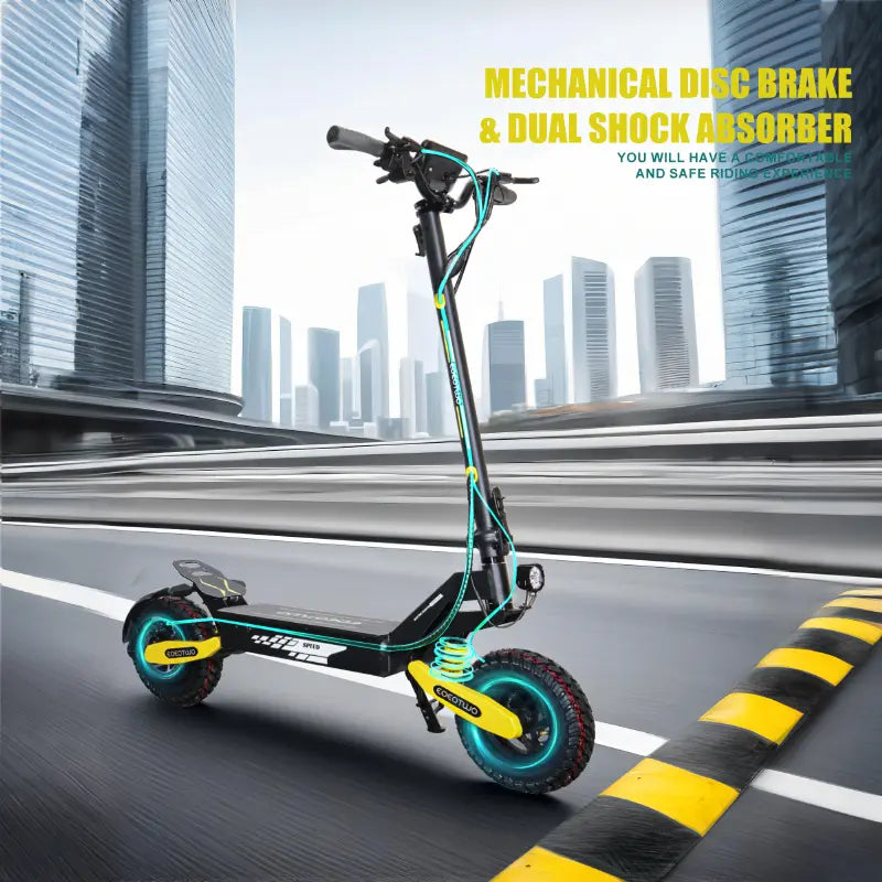 Off-Road Electric Scooter for Adults - 1200W Motor, 30 MPH Top Speed, 25-40 Miles Long Range, 11 Off-Road Tires, Foldable Commuter E-Scooter with C-Shape Front & Rear Suspension