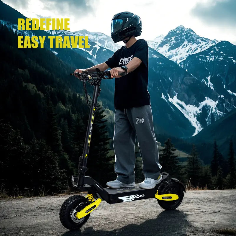Off-Road Electric Scooter for Adults - 1200W Motor, 30 MPH Top Speed, 25-40 Miles Long Range, 11 Off-Road Tires, Foldable Commuter E-Scooter with C-Shape Front & Rear Suspension