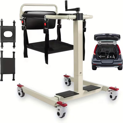 Patient Lift Transfer Chair - Portable Medical Transfer Aid for Elderly and Disabled, Multifunctional Assistive Device for Home Care, Bed, Bathroom, and Car Travel