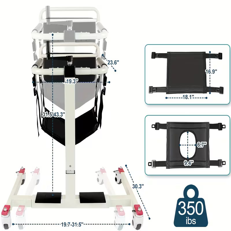 Patient Lift Transfer Chair - Portable Medical Transfer Aid for Elderly and Disabled, Multifunctional Assistive Device for Home Care, Bed, Bathroom, and Car Travel