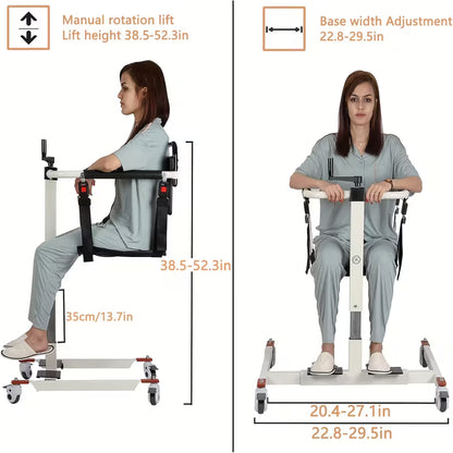 Patient Lift Transfer Chair - Portable Medical Transfer Aid for Elderly and Disabled, Multifunctional Assistive Device for Home Care, Bed, Bathroom, and Car Travel