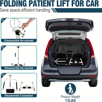 Patient Lift Transfer Chair - Portable Medical Transfer Aid for Elderly and Disabled, Multifunctional Assistive Device for Home Care, Bed, Bathroom, and Car Travel