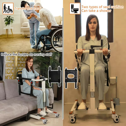 Patient Lift Transfer Chair - Portable Medical Transfer Aid for Elderly and Disabled, Multifunctional Assistive Device for Home Care, Bed, Bathroom, and Car Travel