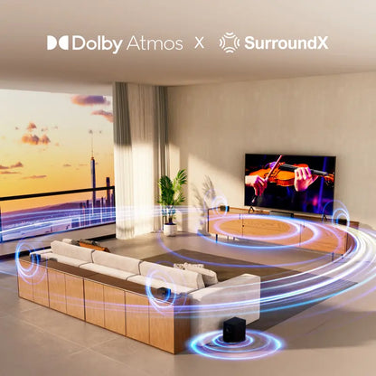 Poseidon D80 BOOM 7.1ch Dolby Atmos TV Soundbar System – 2025 Home Theater with 4 Wired Surround Speakers, Subwoofer, 12 Bass Settings, HDMI eARC, Bluetooth & App Control