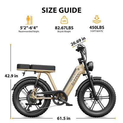 R7 Moped-Style Electric Bike for Adults, 1500W Peak Motor & 90 Nm Torque E-Bike, 48V 15Ah Battery, Fat Tires, Hydraulic Disc Brakes, Bluetooth App, Commuter Power