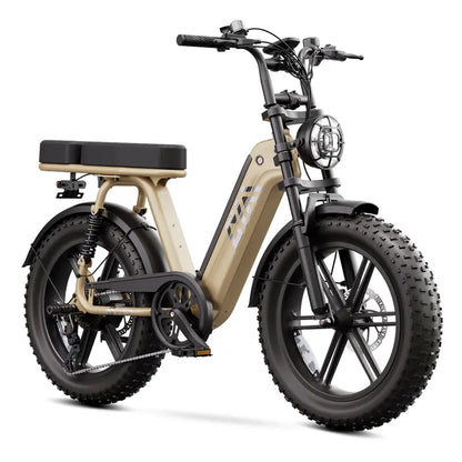 R7 Moped-Style Electric Bike for Adults, 1500W Peak Motor & 90 Nm Torque E-Bike, 48V 15Ah Battery, Fat Tires, Hydraulic Disc Brakes, Bluetooth App, Commuter Power
