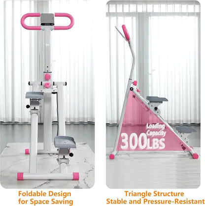 Stair Stepper with Handlebar for Home Exercise - 300 LBS Capacity Compact Stair Climber, Full-Body Cardio Workout Machine, Portable Fitness Equipment