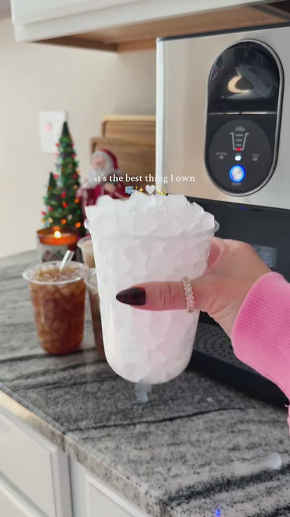 Nugget Ice Maker Countertop, 44lbsDay Pebble Ice Machine with 3.3lbs Storage, 15 Mins Quick Freeze, Self-Cleaning Chewable Sonic Ice Maker for Home Bar, Cocktails & Iced Coffee